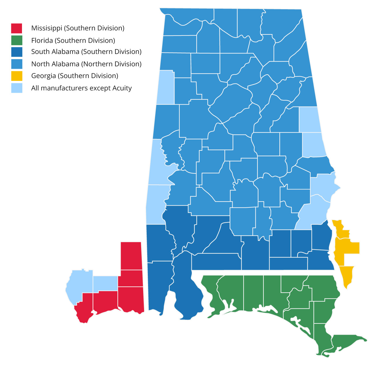 AMA Lighting Territory Map